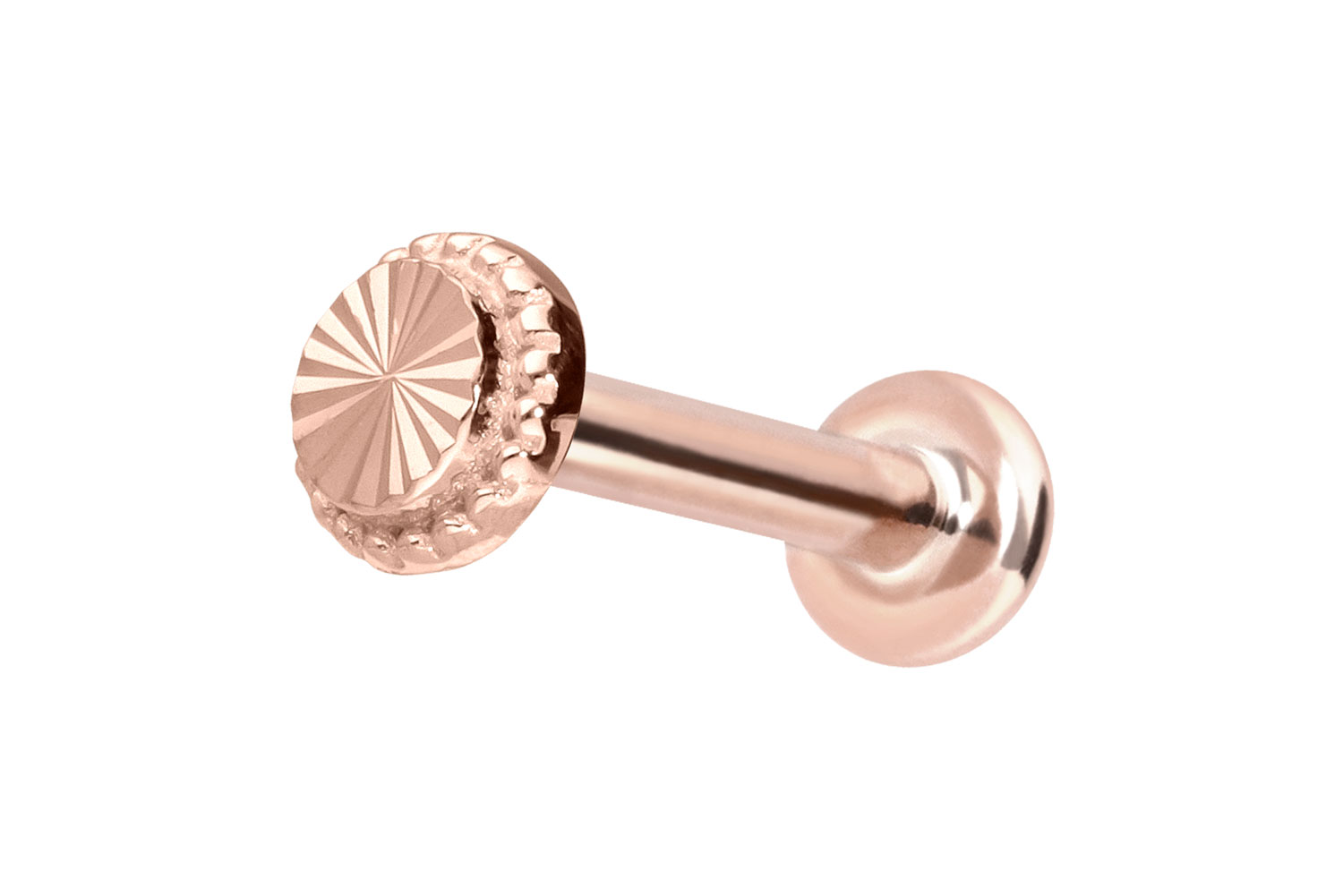14 Karat Gold Labret Piercing mit Innengewinde DISC
